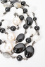 Chanel 2014 Black Multi Stone/Faux Pearl CC Stone Clover Pendant Necklace