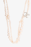 Chanel 2014 Double Strand Faux Pearl CC Long Necklace