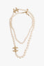 Chanel 2014 Faux Pearl Double Station CC Necklace