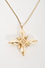 Chanel 2014 Gold Toned Large Faux Pearl Clover CC Pendant Necklace