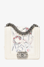 Pre-loved Chanel™ 2014 Limited Edition White Lambskin "Chanel No 5" Graffiti Boy Bag