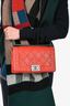 Chanel 2014 Orange Caviar Whipstitch Leather 'Dallas' Medium Boy Bag