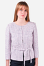 Pre-loved Chanel™ 2014 Pink/White Tweed Belted Blazer Size 40