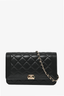 Chanel 2015/16 Black Lambskin Boy Wallet On Chain