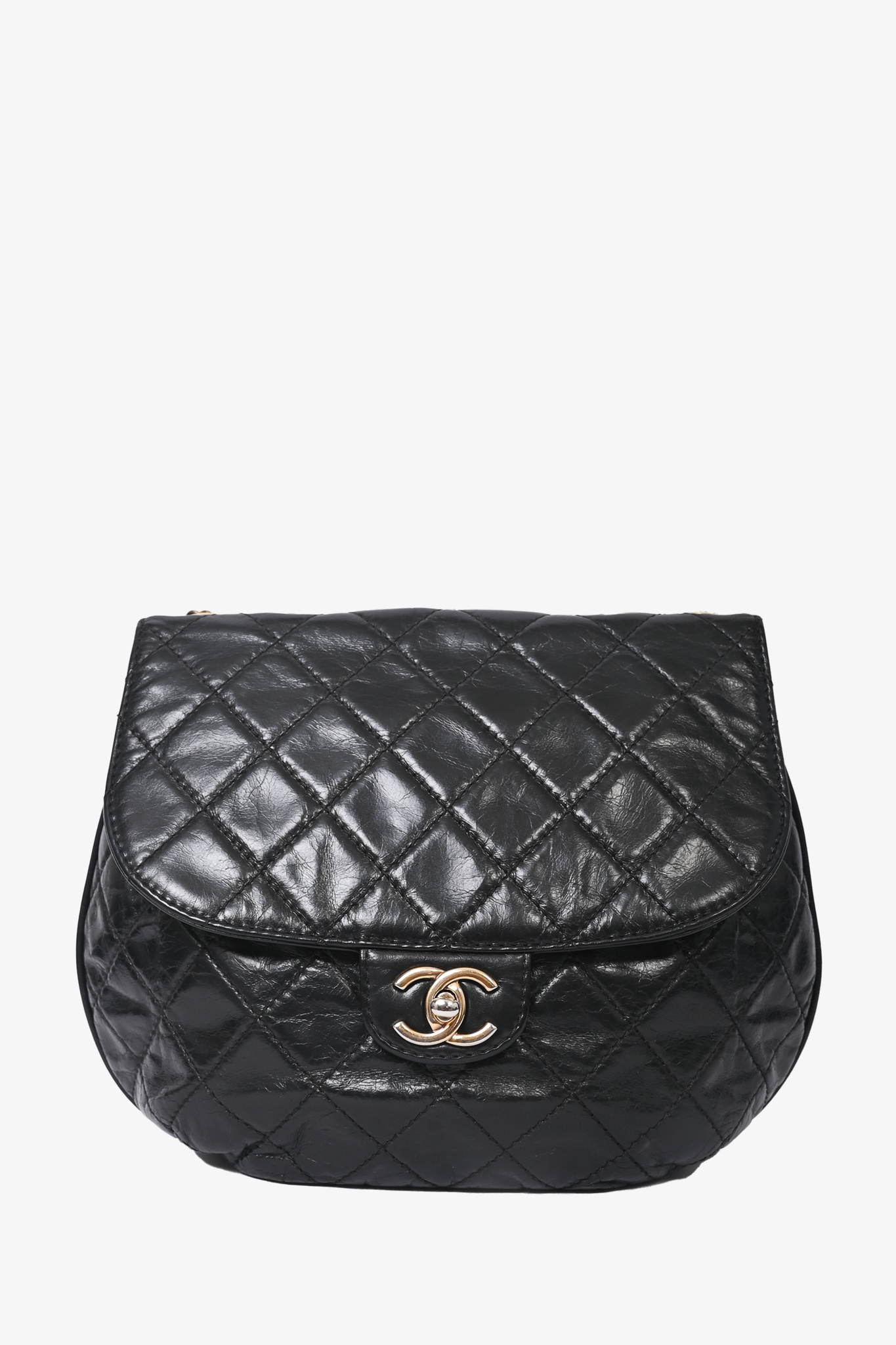 Chanel 2015 Cruise Collection Black Calfskin Leather 'Dubai' Flap Bag w/ GHW