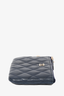 Chanel 2016 Navy Quilted Charm Zip Mini Pouch