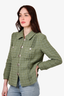 Pre-loved Chanel™ 2017 Green Tweed "Paris-Cuba" Zip-Up Blazer Size 42