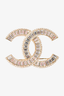 Chanel 2018 Silver Toned Crystal Embellished CC Brooch