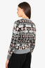 Chanel 2019 Grey Cashmere CC Logo Knit Sweater Size 38