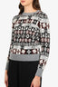 Chanel 2019 Grey Cashmere CC Logo Knit Sweater Size 38