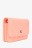 Pre-loved Chanel™ 2020 Neon Orange Caviar Leather Mini Wallet on Chain