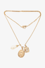 Chanel 2021 Gold Toned Triple Charm Tear Drop Pearl Necklace
