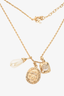 Chanel 2021 Gold Toned Triple Charm Tear Drop Pearl Necklace