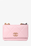 Chanel 2022 Baby Pink Leather 19 Wallet on Chain