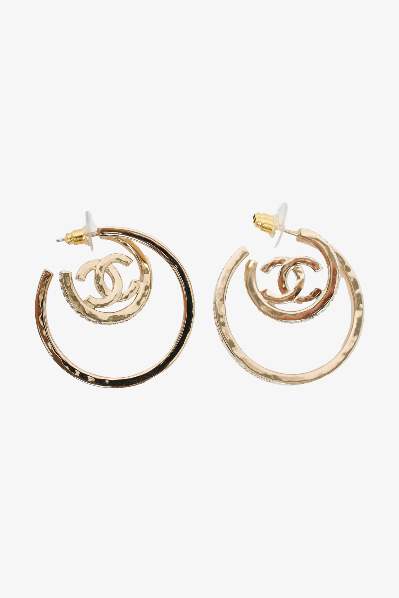 chanel cc hoop earrings