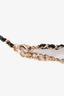 Chanel 2022 Grey/Black Houndstooth Tweed Heart Mirror Locket Chain Link Necklace