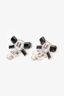Pre-Loved Chanel™ 2023-24FW Silver Tone Crystal/Pearl Bow CC Earrings