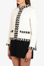 Chanel 20B Black/White Tweed Zip-up Jacket Size 40