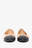 Chanel Beige/Black Leather CC Captoe Ballet Flats Size 36.5