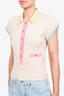 Chanel Beige/Multicolour Pastel Cashmere Polo Sweater Size 38