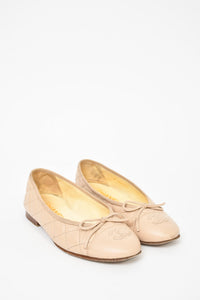 CC 25P Ballet Flat White Beige Quilted Calfskin main image 1