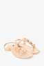 Pre-loved Chanel™ Beige Suede Camellia Flower Thong Sandals Size 36.5