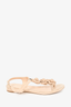 Pre-loved Chanel™ Beige Suede Camellia Flower Thong Sandals Size 36.5