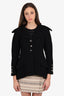 Chanel Black 2008 Wool Jacket with Silver Lion Design Buttons Size 38