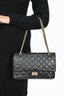 Pre-loved Chanel™ Black Aged Leather Reissue 227 Double Flap Bag