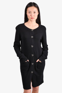 Chanel Black Cashmere Cardigan Dress Size 46 – Mine & Yours