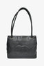 Chanel Black Caviar Cabas Logo Leather Shopping Bag