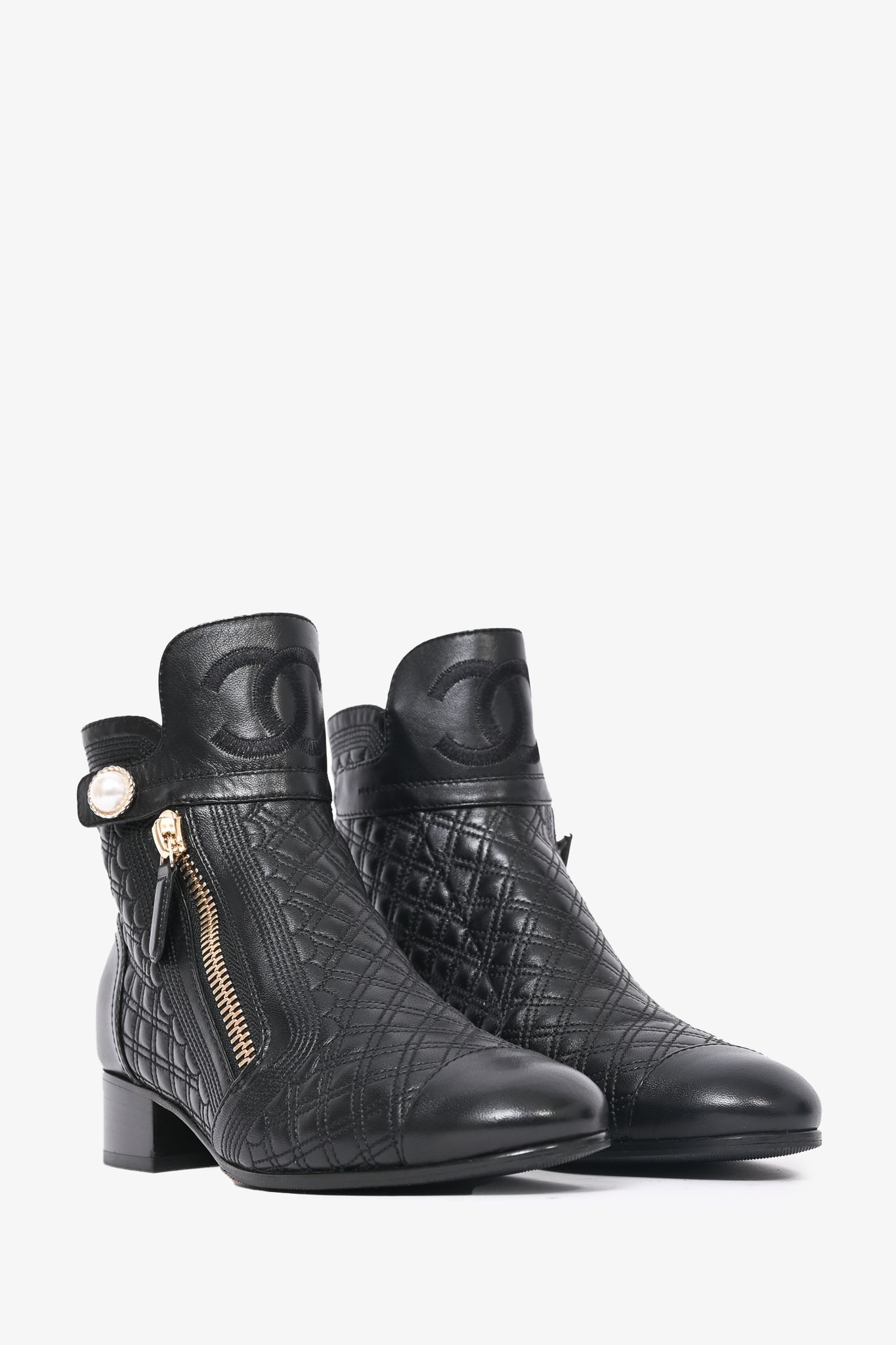 Chanel pearl ankle boots online