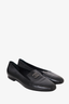 Pre-loved Chanel™ Black Leather CC Smoking Flats Size 35.5