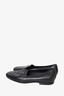 Pre-loved Chanel™ Black Leather CC Smoking Flats Size 35.5
