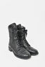 Chanel Black Leather Quilted Boots Size 38