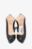 Chanel Black Leather with Patent Pointed Toe Pearl Heels Size 38