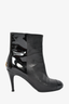 Chanel Black Patent Leather Heeled Ankle Boots sz 36