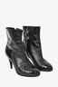 Chanel Black Patent Leather Heeled Ankle Boots sz 36