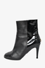 Chanel Black Patent Leather Heeled Ankle Boots Size 36
