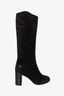 Pre-loved Chanel™ Black Suede Knee High Boots Size 42