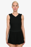 Pre-loved Chanel™ Black Textured Wool V-Neck Mini Dress Size 38