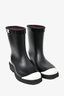 Chanel Black/White CC Logo Rubber Boots Size 40