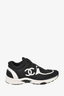 Chanel Black/White Jersey CC Sneakers Size 40.5