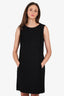 Pre-Loved Chanel™ Black Wool/Silk Embroidery Sleeveless Dress Size 46