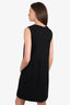 Pre-loved Chanel™ Black Wool/Silk Embroidery Sleeveless Dress Size 46