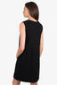 Pre-Loved Chanel™ Black Wool/Silk Embroidery Sleeveless Dress Size 46
