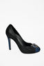 Chanel Black/Blue Fabric Jewel CC Embellished Heels Size 37
