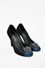 Chanel Black/Blue Fabric Jewel CC Embellished Heels Size 37