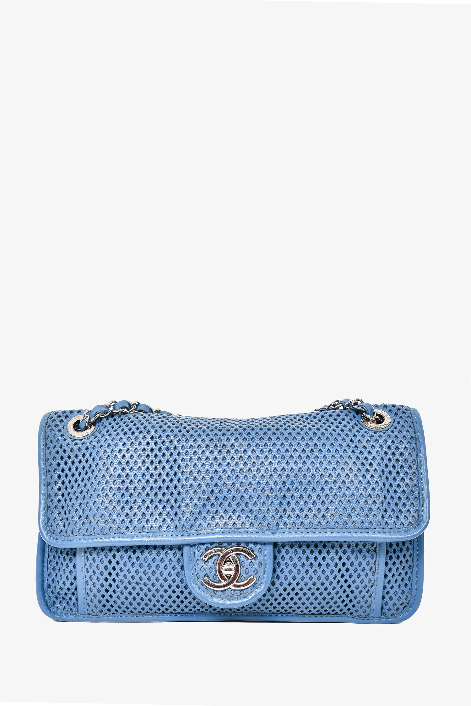 Chanel Blue Perforated Leather 2012/2013 Medium 'Up In The Air