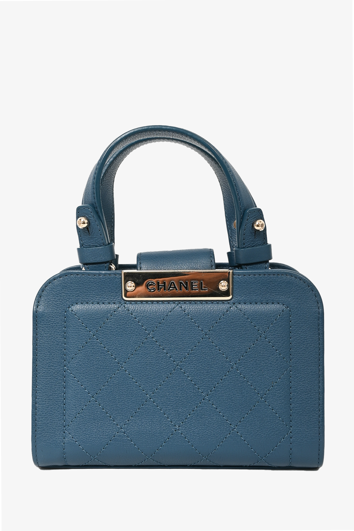 Chanel Blue Quilted Paris-Cuba Mini Label Click Bag